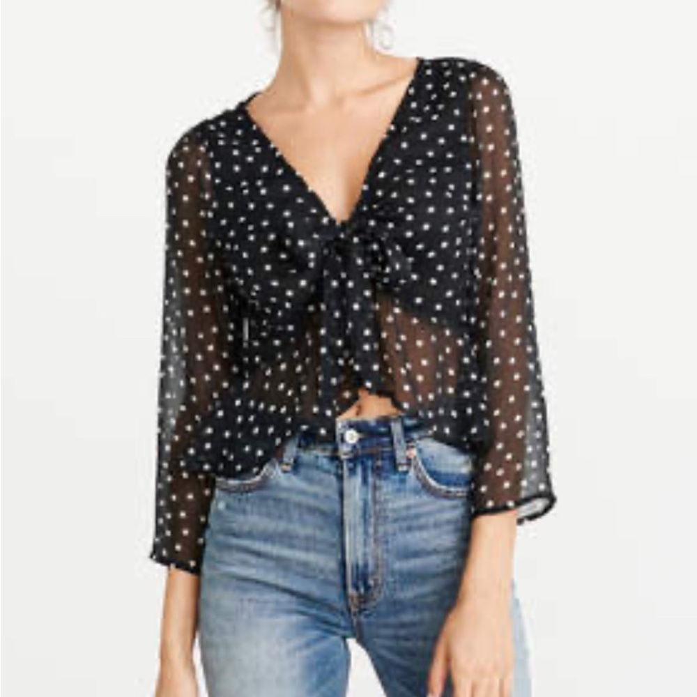 Abercrombie & Fitch Women’s Tie-Front Chiffon Blouse